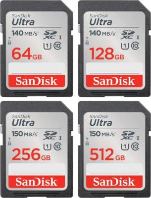 SanDisk SD Ultra 140MB/s (SDSDUNB) Flash Memory Card 64GB 128GB 256GB 512GB - Image 1 of 4