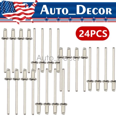 24PACK NEW For GM 12 Pair Stainless Steel GMC Ford AMC Door Tags - Image 1 of 4