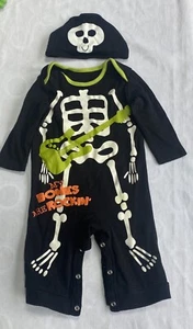 Baby Halloween Outfit Skeleton Suit and Hat 6-9 months George at Asda - Picture 1 of 7