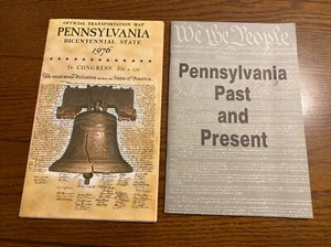 Vtg 1976 Pennsylvania Bicentennial Transportation Map & Past & Present Booklet - Picture 1 of 11