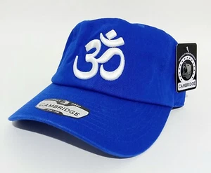Om Aum Ohm Yoga Namaste Symbol 3D bestickt Baseballkappe Papa Mütze blau & weiß Mütze - Bild 1 von 5