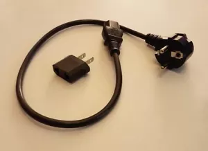 I-SHENG SP-023 16A 250W Europe outlet IS-14 Power Cord 2ft Black with US Adapter - Picture 1 of 4