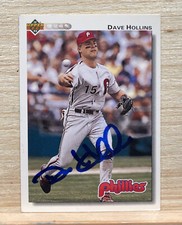 Dave Hollins 1992 Upper Deck Baseball Card #586 Philadelphia Phillies Signed
