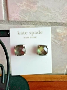 kate spade- Small Square- Cushion Cut Stud Earrings- Black/silver- NWT- $44 D1 - Picture 1 of 4