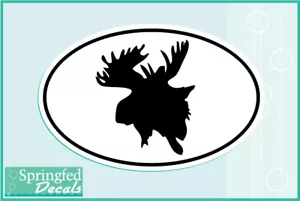 MOOSE EURO DECAL #2 Vinyl Decal Car Truck Window Sticker Moose Hunting - Picture 1 of 1