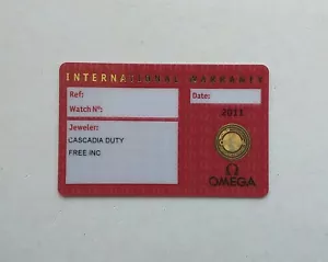 Omega Warranty Warranty Booklet Red Card (Unwritten) - Picture 1 of 3