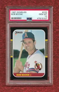 1987 Donruss #233 Bob Boone PSA 10 GEM MINT POP 4 CALIFORNIA ANGELS PHILLIES - Bild 1 von 1