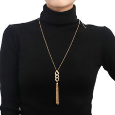 New Autumn/winter Tassel Sweater Necklace With Diamond Figure 8 Necklace