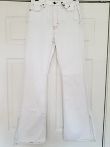 Hidden Jeans Happi White High Rise Flare Leg w/ Side Slits Women's Sz 25 - Picture 1 of 14