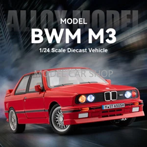 1:24 BMW M3 E30 Diecast Vehicle Model Toy Car Collection Kids Sound Light Gift - Picture 1 of 15