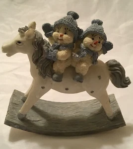 Vintage 1999 Encore Snow Buddies Ride Em Schaukelpferd Figur Schneemann ohne Karton - Bild 1 von 7