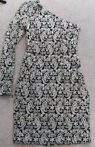 Women's Nicole Miller Black With Gold Embroidery And Sequin Paisley Dress Size 0 - Bild 1 von 5