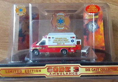 CODE 3 PHILADELPHIA EMS MEDIC AMBULANCE F-350 1:64 FIRE RESCUE TRUCK 12055 - Image 1 of 4