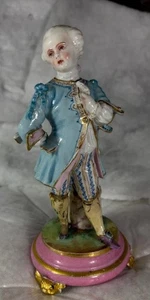 Vintage deutsche handbemalte Porzellan Marquis Figur (Teil eines umwerbenden Paares) - Bild 1 von 8