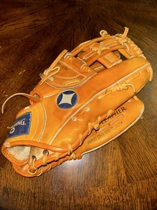 SPALDING ELITE PRO MODELL 42-697 TOP GENARBTES LEDER RECHTS BASEBALL HANDSCHUH BRAUN VNC - Bild 1 von 12