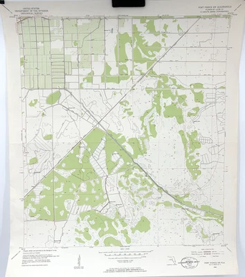 Vintage 1953 FORT PIERCE S.W. FLORIDA Topographic Map - 23"x 27" - Image 1 of 4