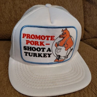 复古 罕见 促销 猪肉 射击 土耳其 卡车司机 帽子 亚利桑那 头盔 Snap Back — 第 1/4 张图片