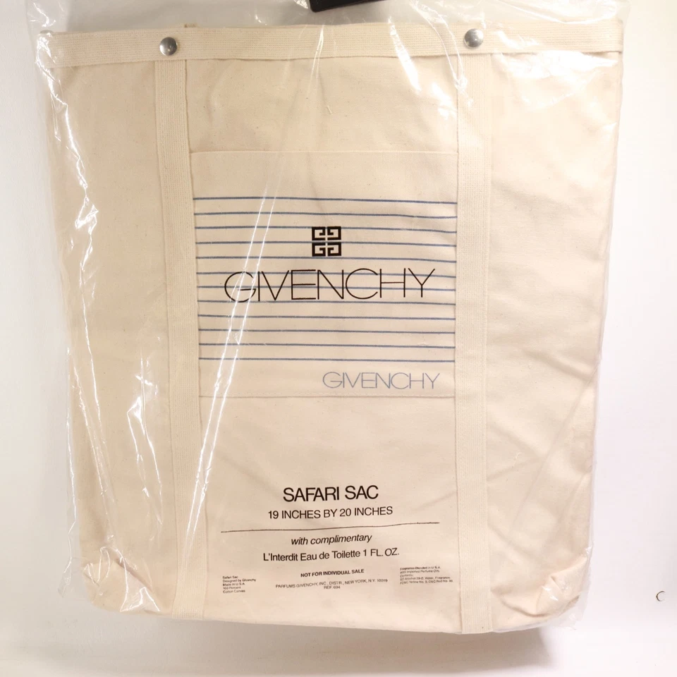 Givenchy Canvas Safari Sac Beach Ivory Striped Bag Boat Shopping Tote NEW Sealed - Image 1 of 4