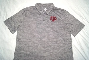 texas a&m polo shirt men's L gray short sleeve fanatics breathable - Picture 1 of 9