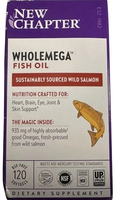 全新 Chapter Wholemega - 全鱼油 - 120 克拉软胶囊 - 到期 2027 年 11 月全新! — 第 1/4 张图片