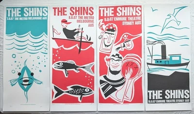 Shins 2007 Australia Complete FOUR concert poster SET by Print Mafia #9/100 - Image 1 of 4