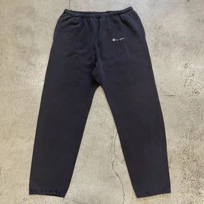 Pantalones deportivos negros vintage de los 90 Champion tejido inverso hechos en EE. UU. para hombre talla grande Foto 1 de 4