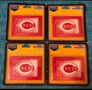 Cincinnati Reds MLB LOT 4 logo Magnets vintage 1998 Heroes Locker Room NOS - Picture 1 of 4