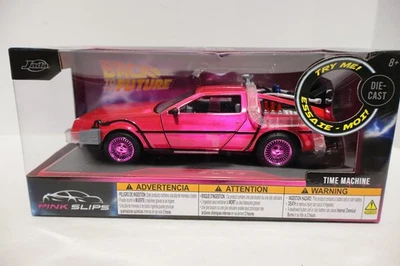 Jada Pink Slips 1:24 Back To The Future Time Machine Pink CHASE Light Up ●   - Image 1 of 3