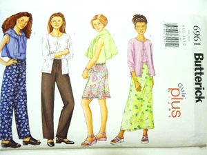 SIN CORTAR PATRÓN BUTTERICK 6961 talla 8-16 niñas TALLA GRANDE falda superior pantalones suéter - Imagen 1 de 3