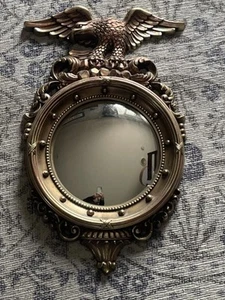 Syroco Wall Mirror 4410 Federal American Eagle Convex Porthole Mirror 16" x 10” - Picture 1 of 3