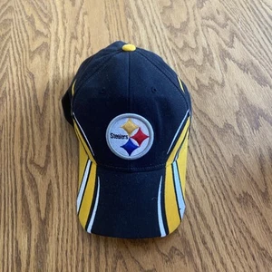 Pittsburg Steelers Logo Black and Gold Hook and Loop Adjustable NFL Hat - Picture 1 of 8