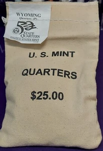 25 $ Tüte bankfrisch ungeöffnet 2007-P Wyoming (WY) State Quarters 100 Münzen! - Bild 1 von 1