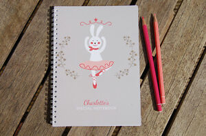 Cute Ballerina Personalised Notebook Children's Girl's Gift Idea Various Sizes 