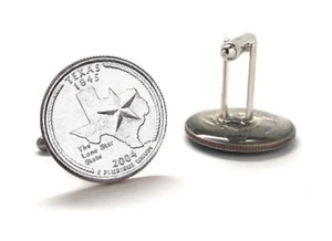Eslabones de puño para hombre cuartos de moneda del barrio estatal de Texas sin circular - Imagen 1 de 6