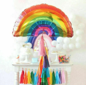 Giant Foil Rainbow BALLOON Helium / Air Birthday Party Wedding Decor UK - Picture 1 of 10