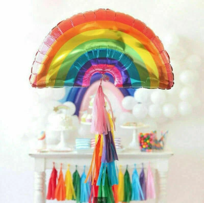 GLOBO Arco Iris de Lámina Gigante Helio/Aire Cumpleaños Fiesta Boda Decoración Reino Unido Foto 1 de 3