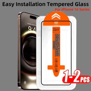 1/2PCS Premium Tempered Glass For iPhone 16 Pro Max Dust Free Screen Protector f - Picture 1 of 32
