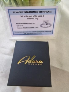 Adara 9CT White Gold White Topaz Diamond Ring RRP £2,999 - Picture 1 of 8