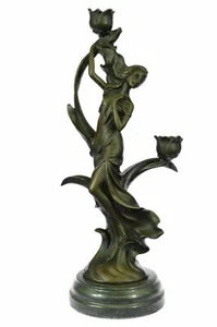 Bougeoir Kassin Original Signé Candelabre Sculpture En Bronze - Picture 1 of 10