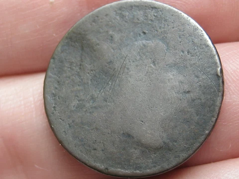 1795-1797 Liberty Cap Half Cent- Thin Planchet, Heavily Worn Cover