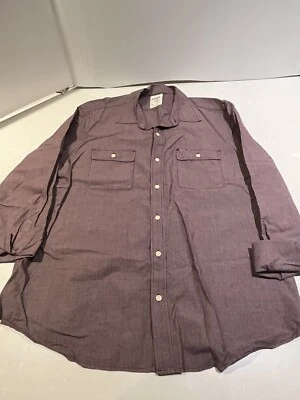 Fossil 54 Pearl Snap Shirt Men's XL Long Sleeve Purple Plum Textured - Image 1 of 3