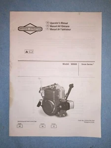 Briggs & Stratton operator's Manual model 90000 "Snow Series" - Picture 1 of 2