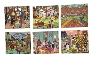 Lot 6 Signed Hambone Creole Artist Folk Art Postcards Scarce Unused - Picture 1 of 14