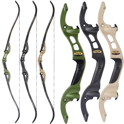 62'' Recurve Bow 25-60lbsTakedown Riser Archery Target Shoot Hunting - Image 1 of 4