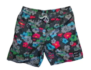 Men's Maui & Sons Swim Boardshorts Trunks Gray Tropical w/Mesh Lining Large - Picture 1 of 9