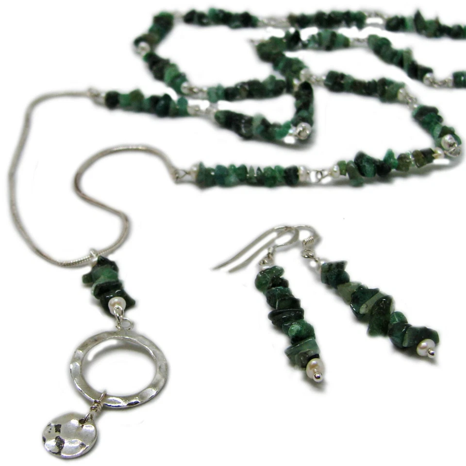 Восстановленные сокровища — набор ювелирных изделий из стерлингового серебра с изумрудной фишкой от SoniaMcD - Изображение 1 из 4