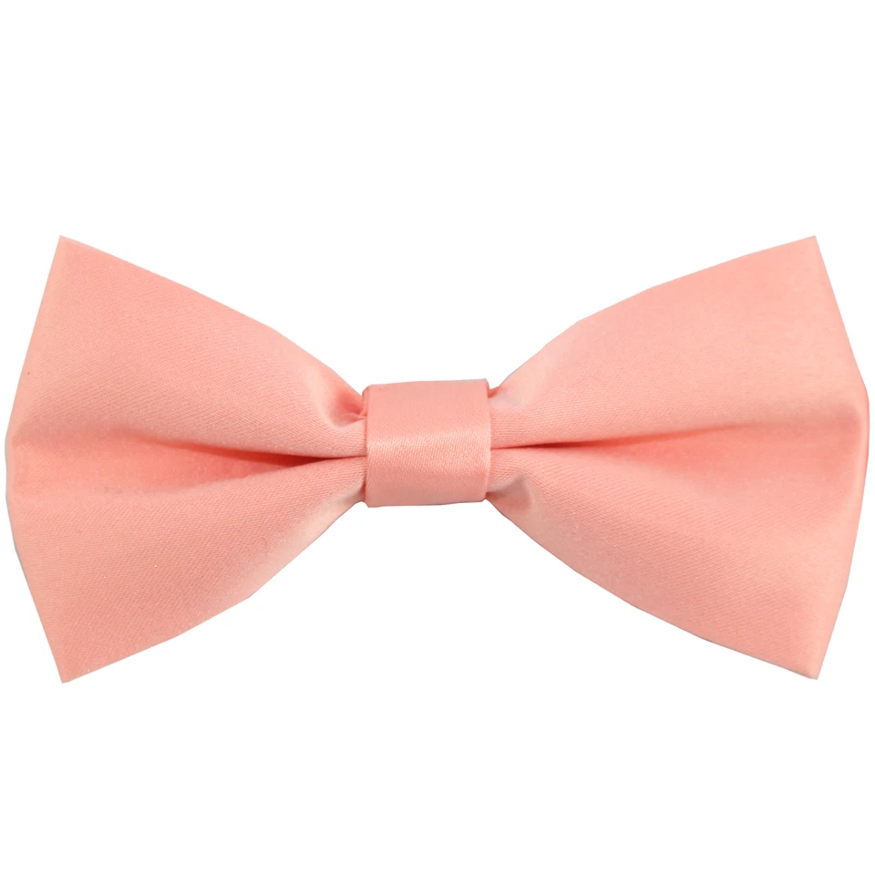 Peach Kid's Straight Cut Solid Pre-tied Strap Bowtie Boy's Bowtie - Image 1 of 1