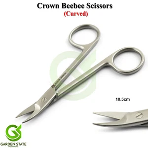 Curved Crown Beebee Scissors Wire Cutting Tissue Gum Shears Dental Surgical Lab - Picture 1 of 1