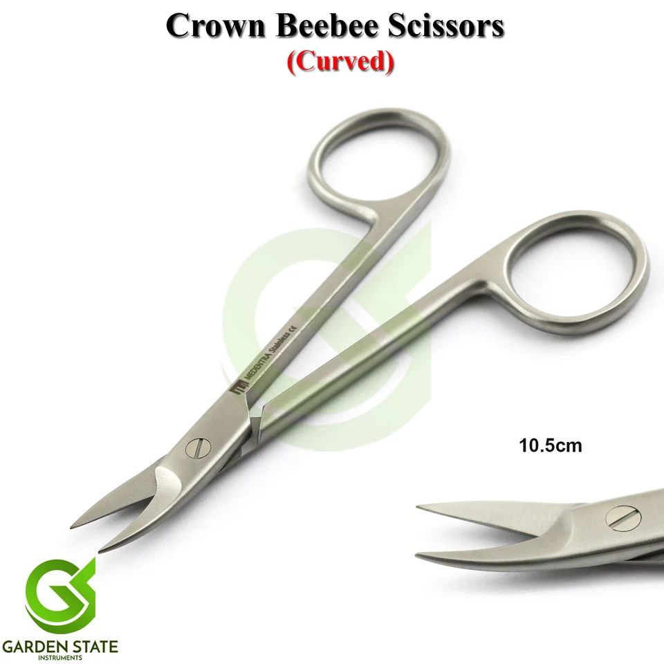 Curved Crown Beebee Scissors Wire Cutting Tissue Gum Shears Dental Surgical Lab - Image 1 of 1