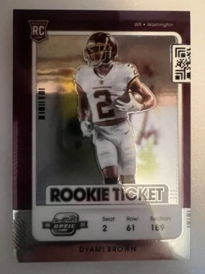 2021 Contenders Optic Dyami Brown ( Washington Commanders ) Rookie Ticket #65 - Image 1 of 2